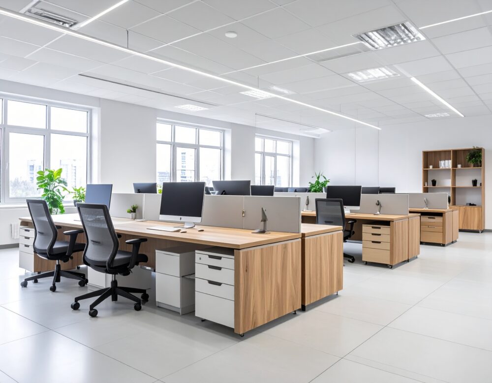Kurumsal ofis mobilyaları, ahşap masa, dolap ve keson tasarımları